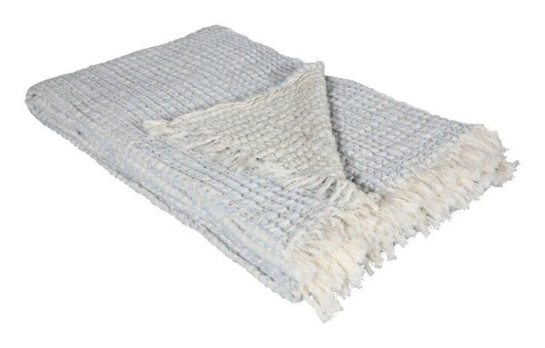 Eskimo Antigua Wohndecke – Baumwolle, Himmelblau – 130 × 200 cm