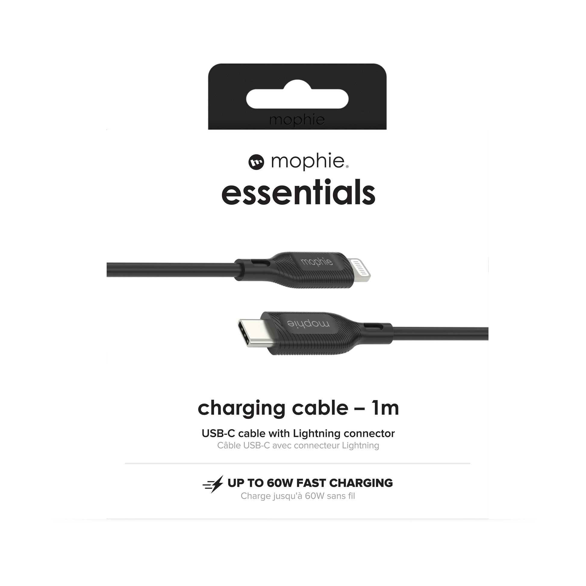 Mophie Daten- & Ladekabel – Lightning auf USB-C 1 m, 60 W – für iPhone/iPad