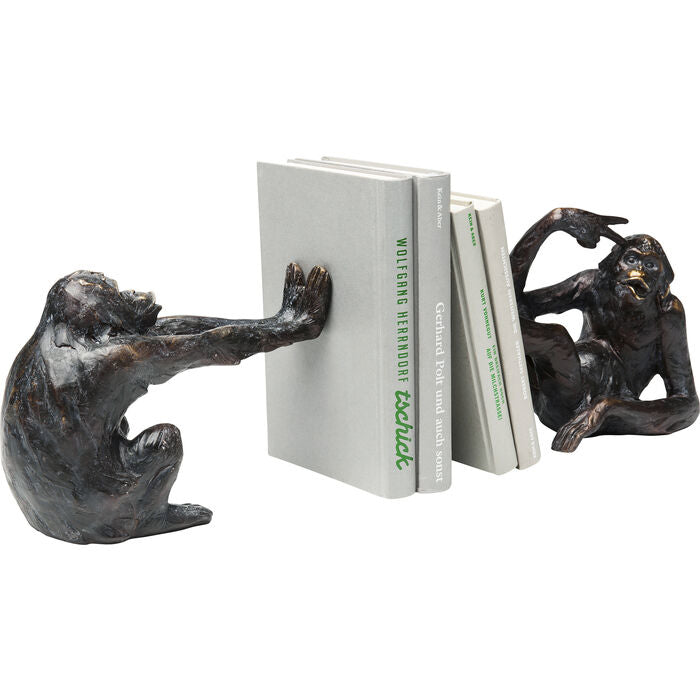 KARE Design Monkey Buchstütze – Kunststoff – Braun – 200 × 170 × 100 mm