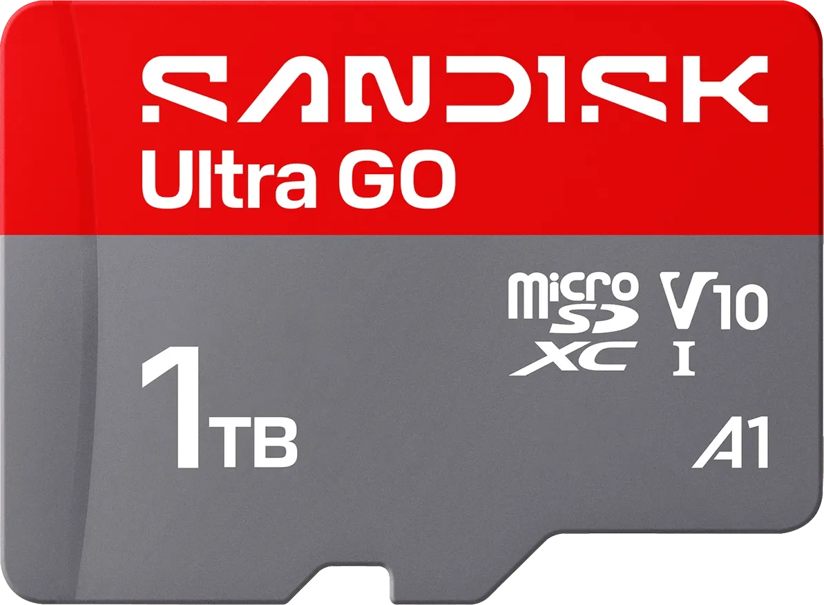 SanDisk Ultra GO microSDXC 1 TB – UHS-I, Klasse 10, U1, V10, A1, 190 MB/s Lesen