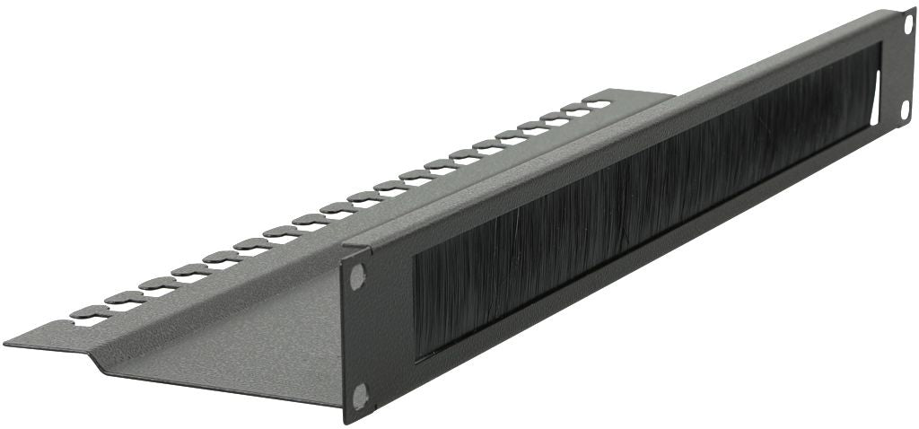 Lanview 19" 1U Rangierpanel, 482×112×44 mm, ovale Montagelöcher – schwarz