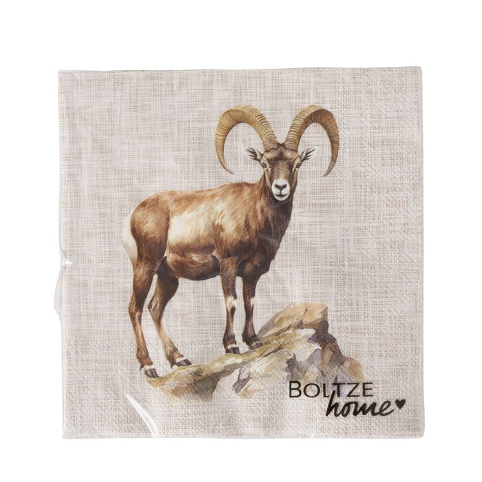 Boltze Servietten Poldie – beige – 16,5 × 16,5 cm, 3-lagig – 20 Stück