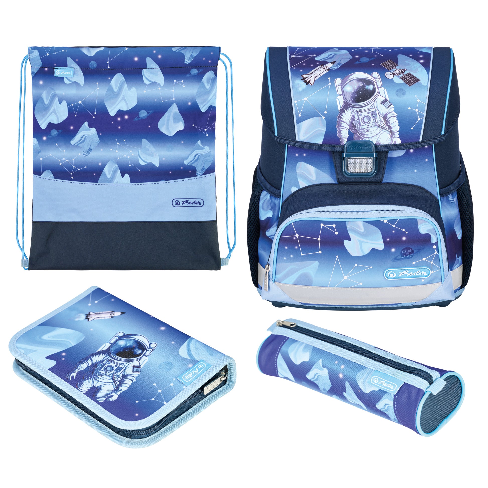 Herlitz Loop Plus – Schulrucksack-Set, Cosmic Explorer, 17 l, 31×37×22 cm