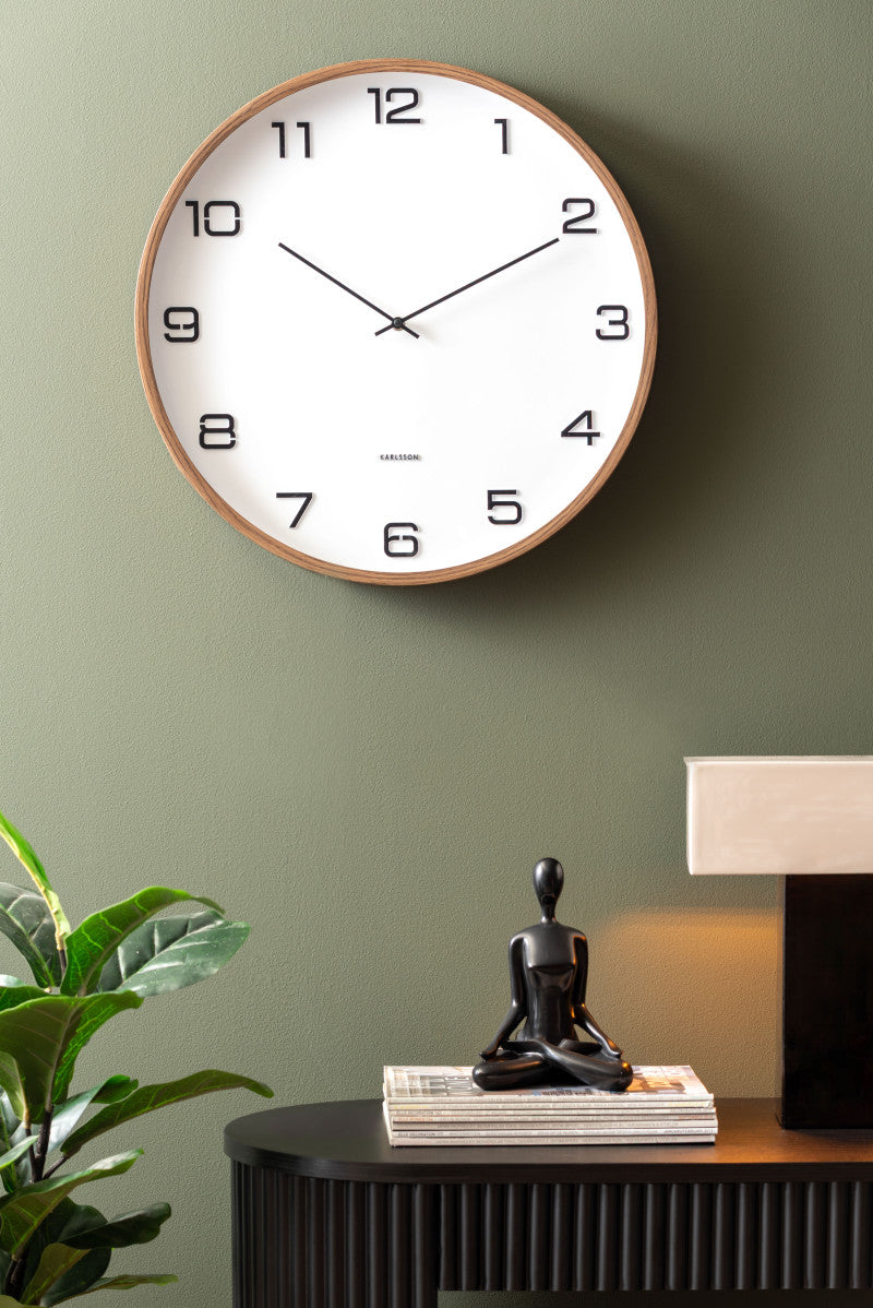 Karlsson Delicado Wanduhr – Analog, Ø 50,8 cm, Weiss, Kunststoff