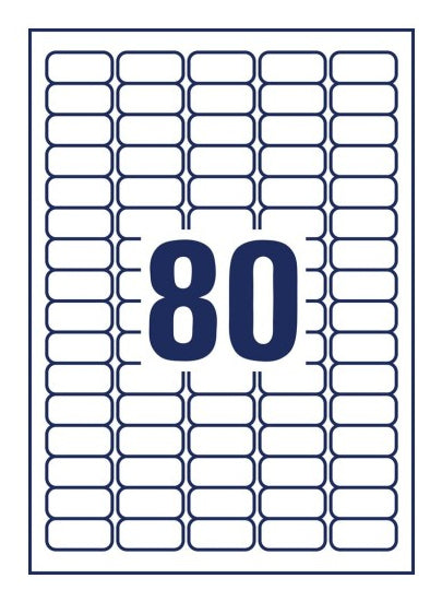 Avery L4732REV-65 – Etiketten A4 36 × 17 mm – Papier, weiss – wiederablösbar – Laser/Inkjet – 65 Blätter