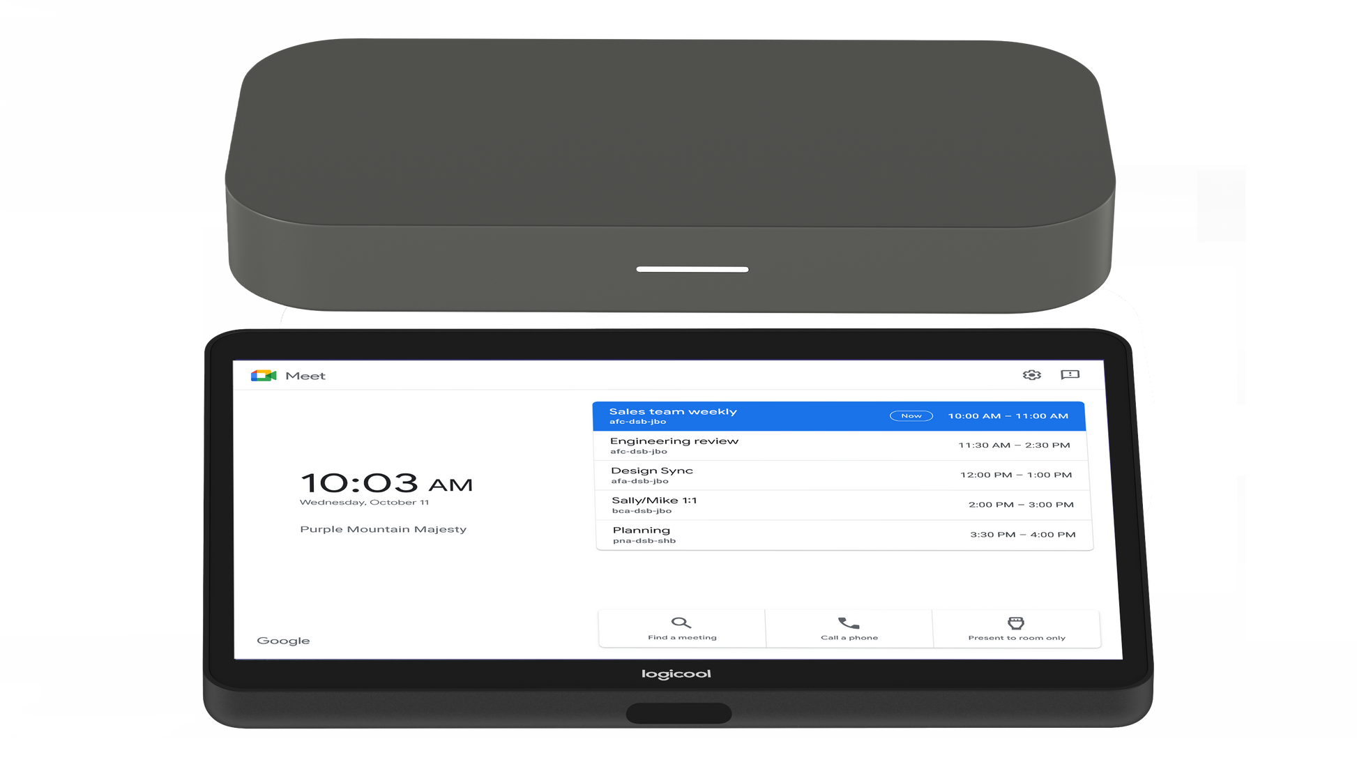 Logitech Base mit Tap – Konferenzraum-System – für Google Meet