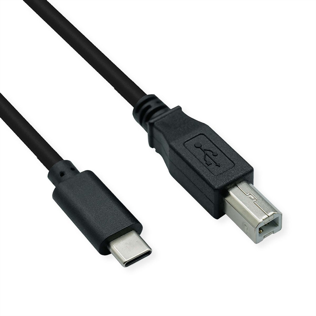 ROLINE USB-Kabel – USB-C auf USB-B – USB 2.0 (480 Mbps) – 3 m – PVC-Mantel – Schwarz