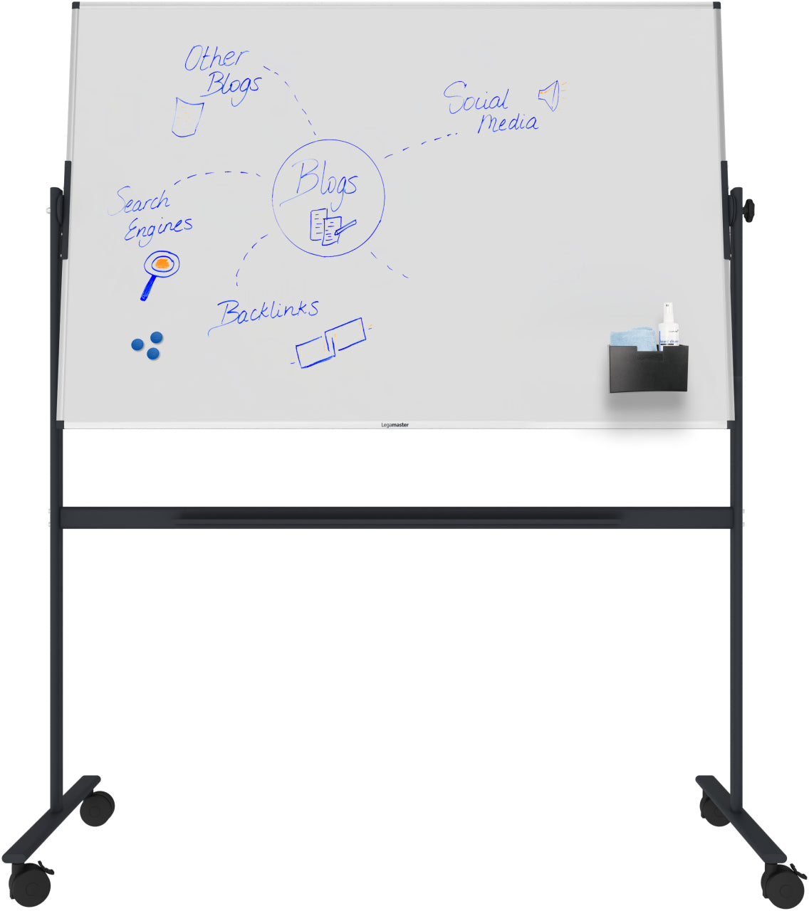 Legamaster UNITE PLUS Mobiles Whiteboard – Emaille, magnetisch, drehbar – 199,7 × 99,7 cm