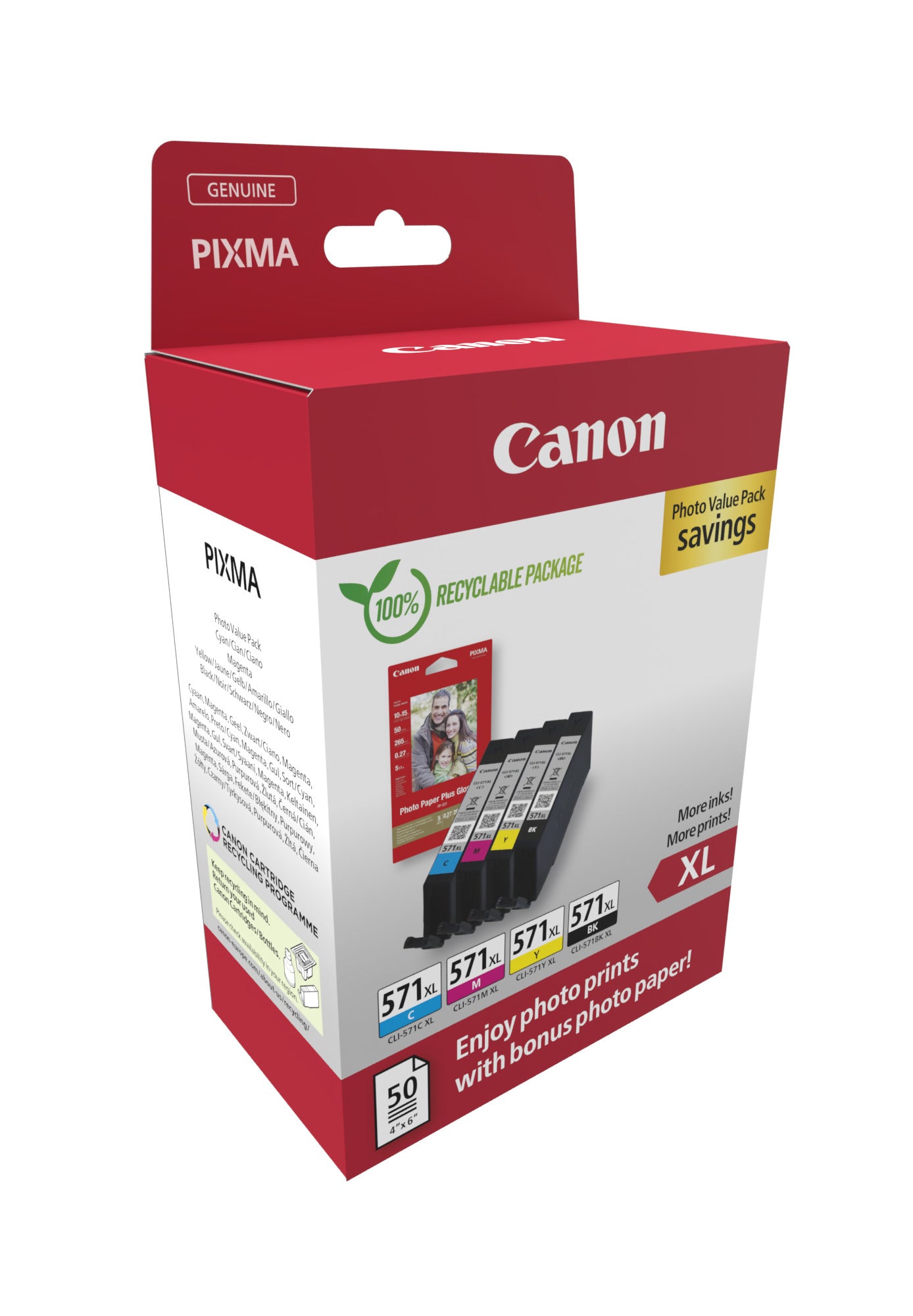 Canon CLI-571XL Photo Value Pack – Original Tintenpatronen