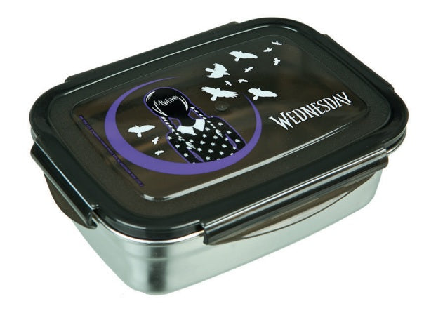 Scooli Wednesday – Lunchbox 550 ml, 17 × 12,5 × 6 cm, Edelstahl, transparent