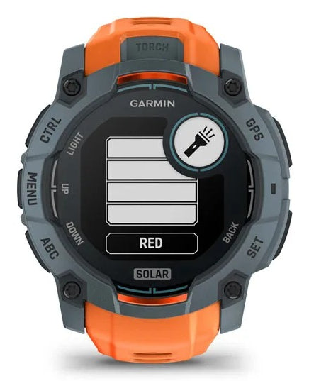 Garmin Instinct 3 Solar – GPS-Smartwatch – 50 mm, GPS, NFC, Orange, Sportarmband