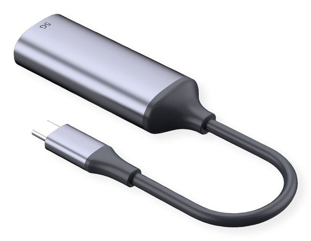 VALUE USB-C zu RJ-45 Netzwerkadapter – 5 Gbit/s, USB 3.2 Gen 1, 0,13 m, grau