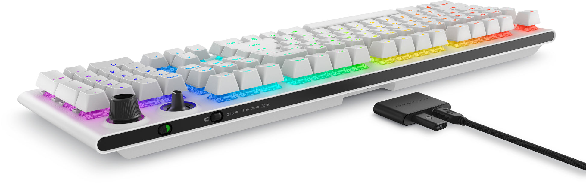 Alienware AW920K – Gaming-Tastatur – Mechanisch, RGB – Bluetooth & 2,4 GHz – USB-C – QWERTY (US) – Weiss