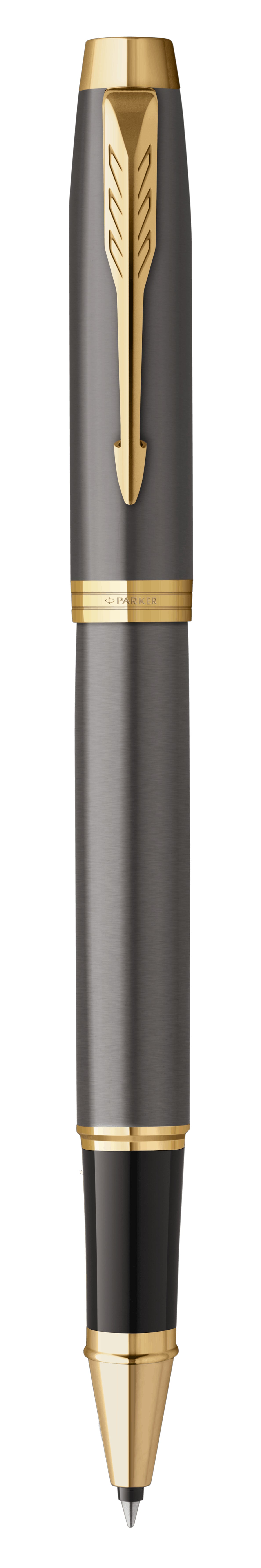 Parker IM Grey GT – Tintenroller, mit Kappe, 0,5 mm, Grau, 1er Geschenkbox