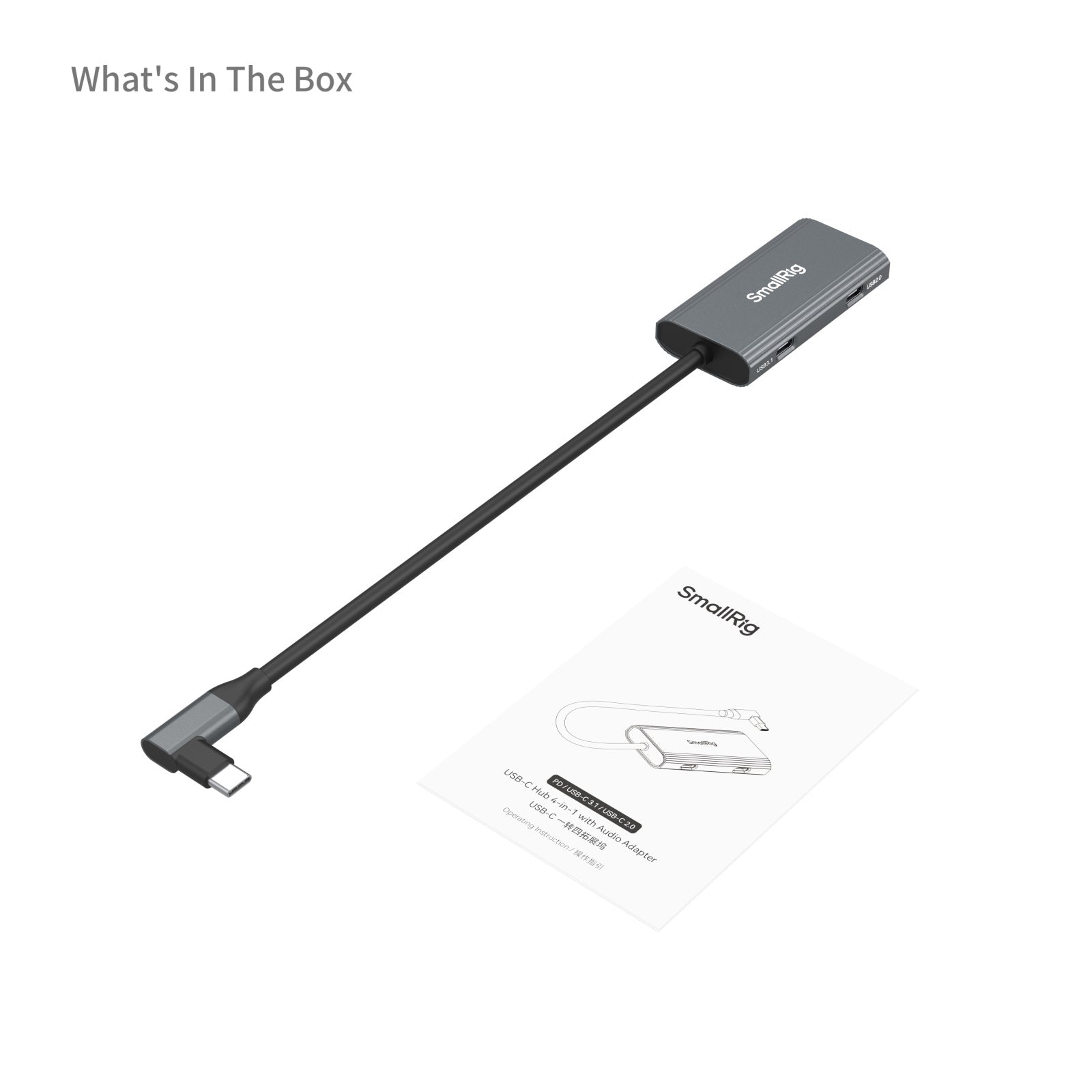 SmallRig 4598 USB-Hub – USB-C, 1× USB-A, 2× USB-C, 100 W PD