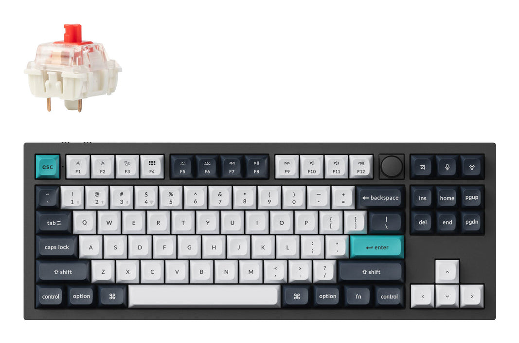 Keychron Q3 Max – Mechanische Tastatur TKL – Red Switch, RGB – Bluetooth & 2,4 GHz (USB‑A) – QWERTZ (CH)