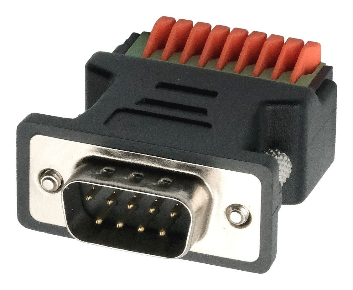 EXSYS EX-49110 Seriell-Adapter DB9 zu Terminalblock – RS-232, 9-polig – Schwarz