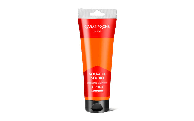 Caran d-Ache Caran d'Ache Studio Gouache – Orange, matt – 250 ml – für Papier, Karton, Holz