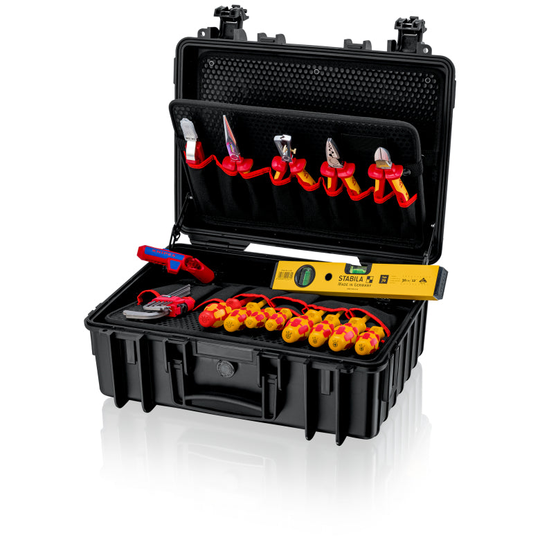 Knipex Robust23 Start Werkzeugkoffer Elektro – 24-teilig, mit Schloss, PP