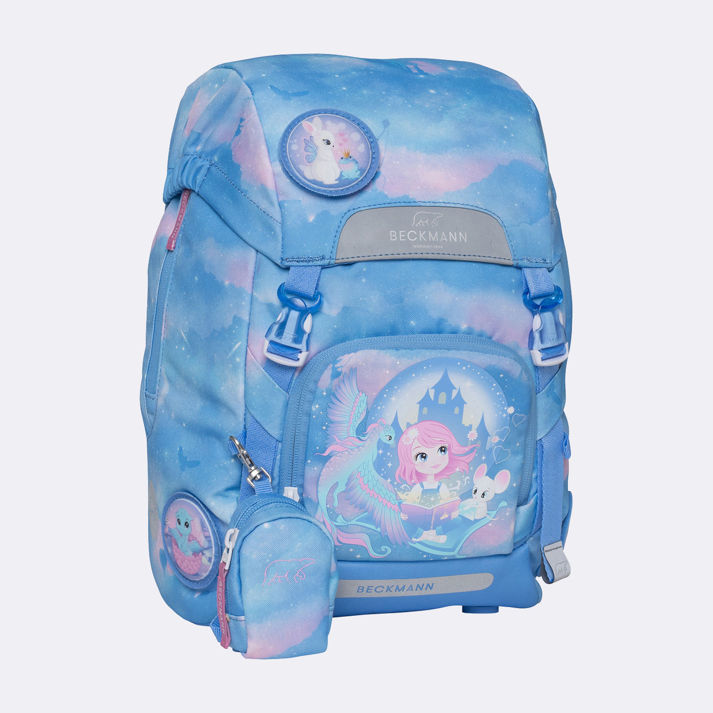 Beckmann Schulrucksack Classic – 6-teilig – Fairytale – aus recyceltem PET