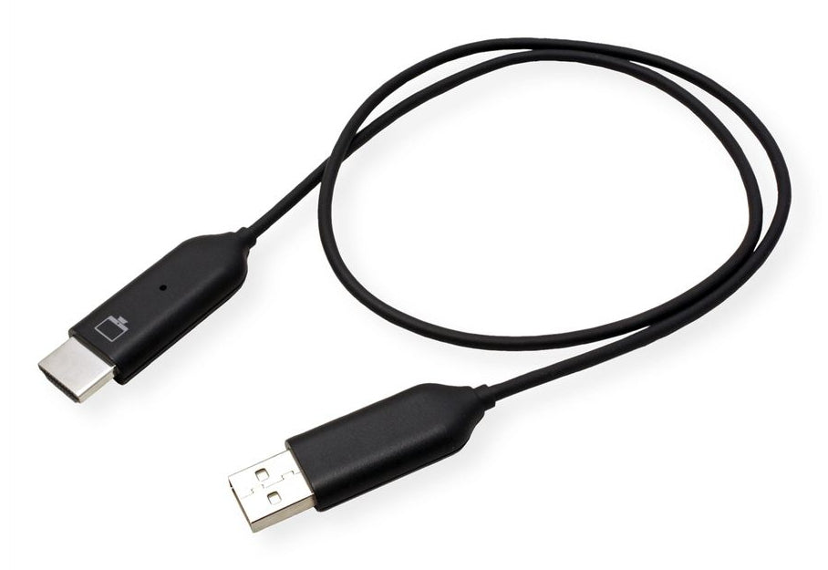 ROLINE P2P-Anzeige-Dongle-Set – Drahtloses Präsentationssystem – Full HD, HDMI, Schwarz