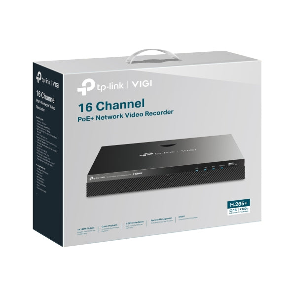 TP-Link VIGI – 16 Kanäle – 4K – 16× PoE (140 W) – 4 TB HDD