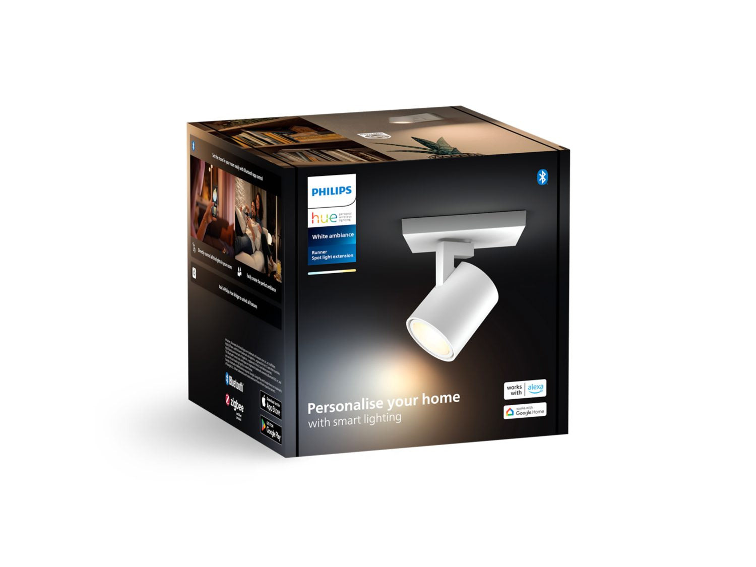 Philips Hue Einbaustrahler LED – Zigbee, dimmbar – 2'200–6'500 K – 350 lm 4,2 W – weiss