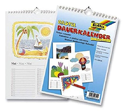 Folia Bastel-Dauerkalender – 17 × 24 cm – mit Tagesfeldern, mit Aufhänger