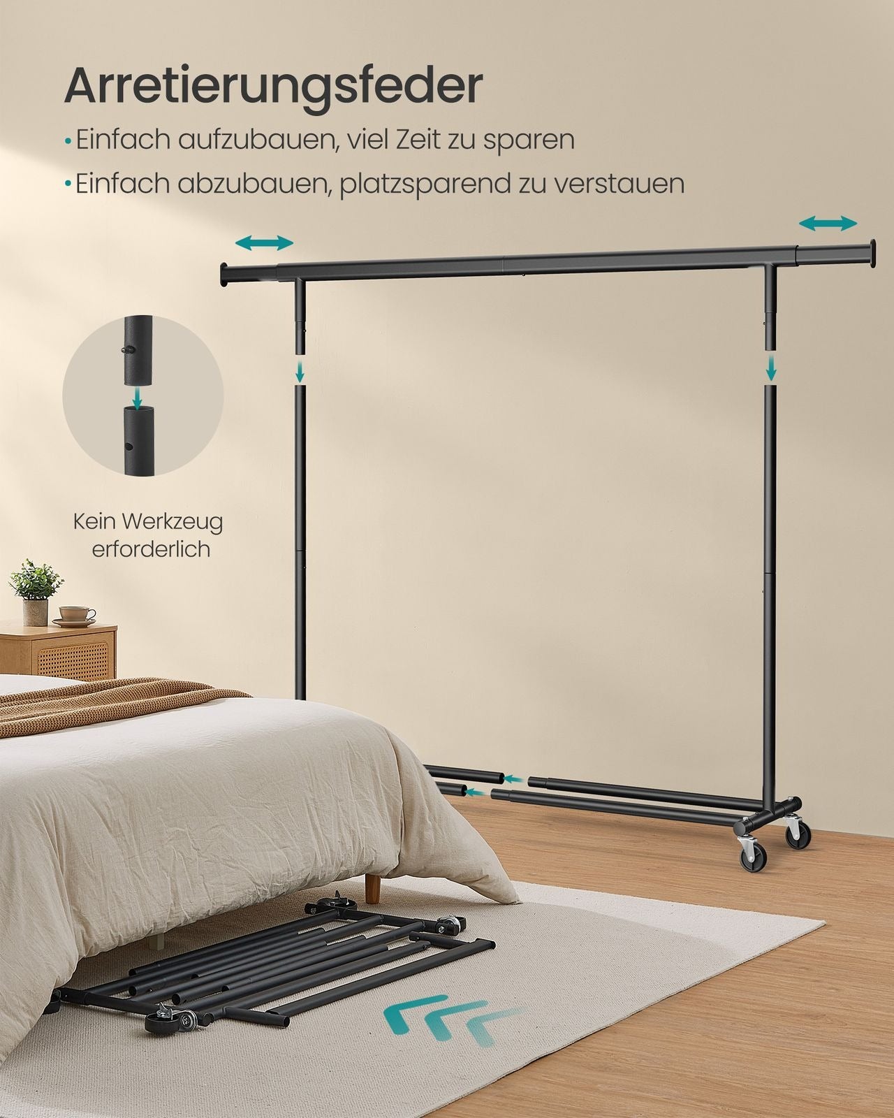 Songmics Garderobenständer – Stahl – Schwarz – 1'615 mm