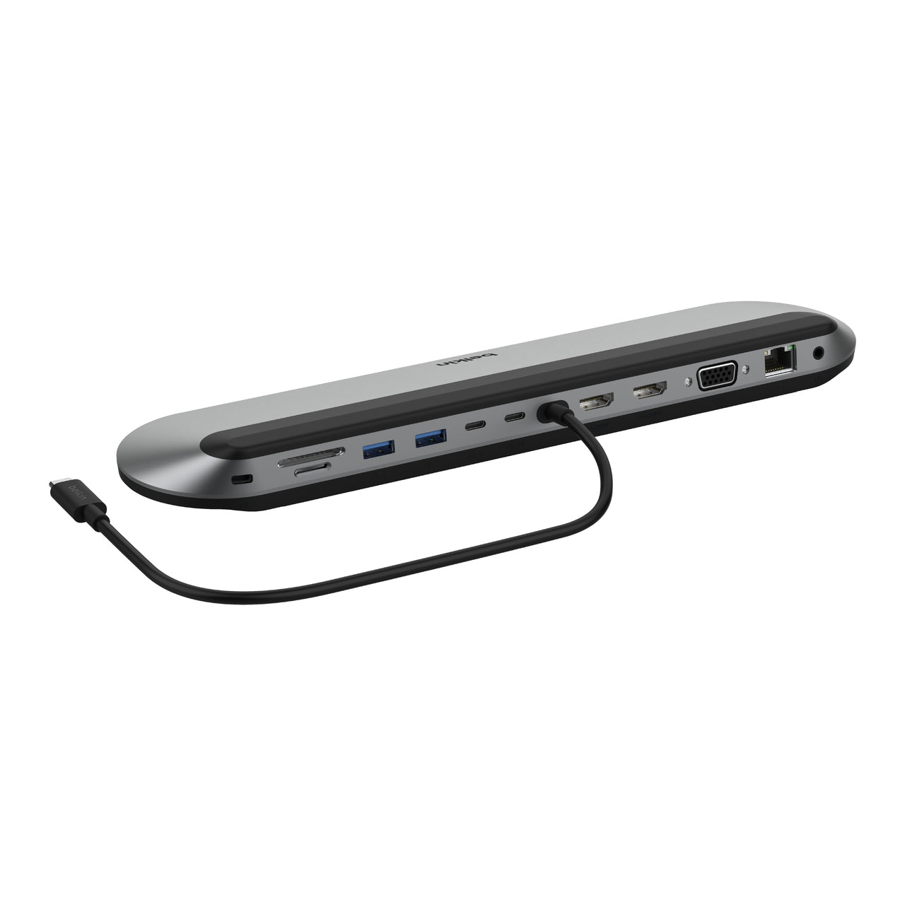 Belkin INC014BTSGY Dockingstation – USB-C, 2× HDMI, 1× VGA, 2× USB-A, 2× USB-C, 100 W PD, 2,5GbE, SD/microSD