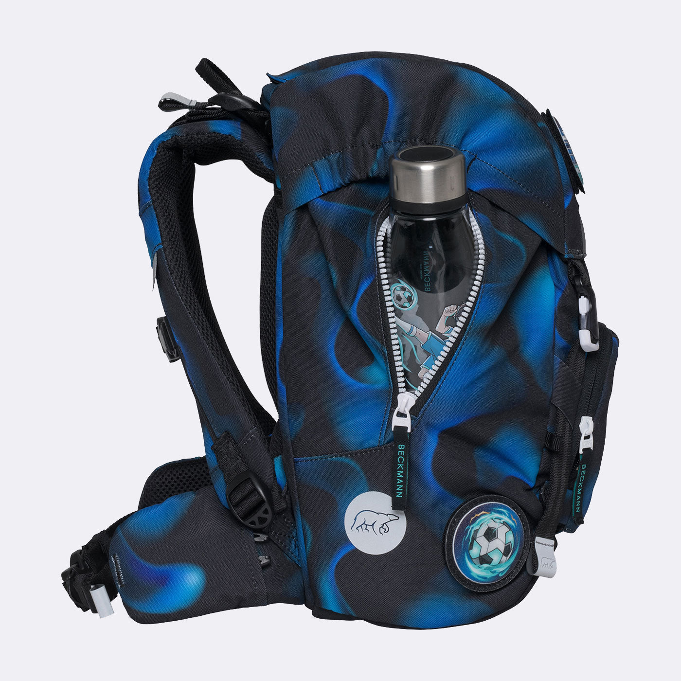 Beckmann Classic – Schulrucksack-Set 6-teilig, Fussball, 22 l, 24×37×25 cm