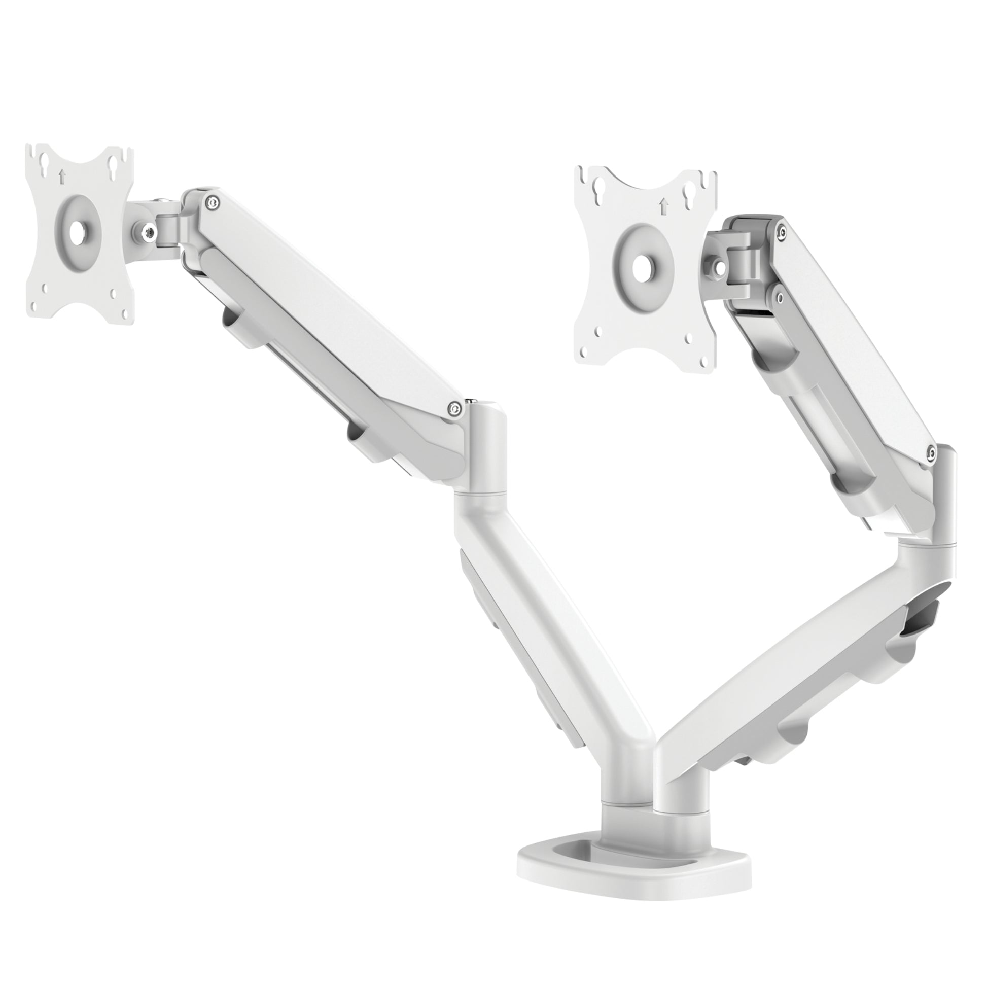 Fellowes Eppa – Monitorarm, Dual, bis 39", VESA 75 × 75/100 × 100 mm, 8 kg, höhenverstellbar, Gasfeder, weiss