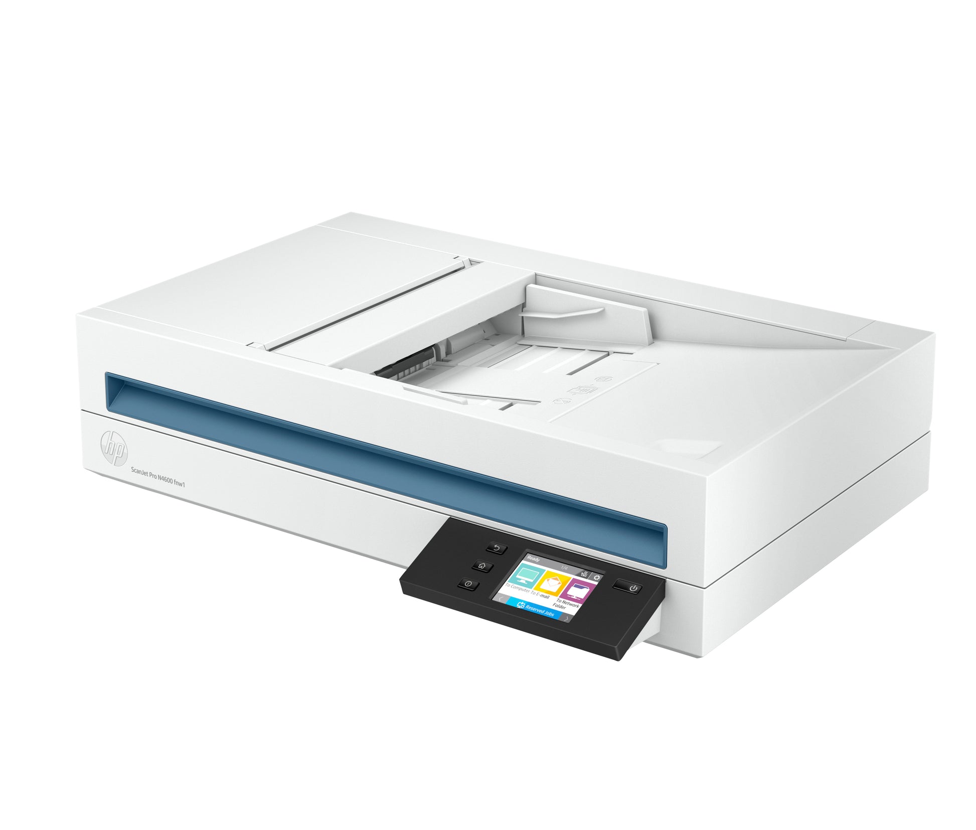 HP ScanJet Pro N4600 fnw1 – Flachbett + ADF, A4, Duplex, 40 Seiten pro Minute, ADF 100 Blatt, WLAN/LAN, 1'200 dpi