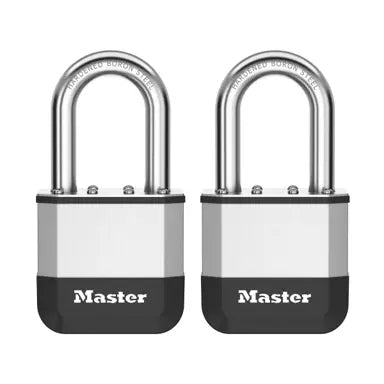 Master Lock Elite Mechanisches Vorhängeschloss – Stahl, 52×38 mm, 2 Stk., Aussen, Silber