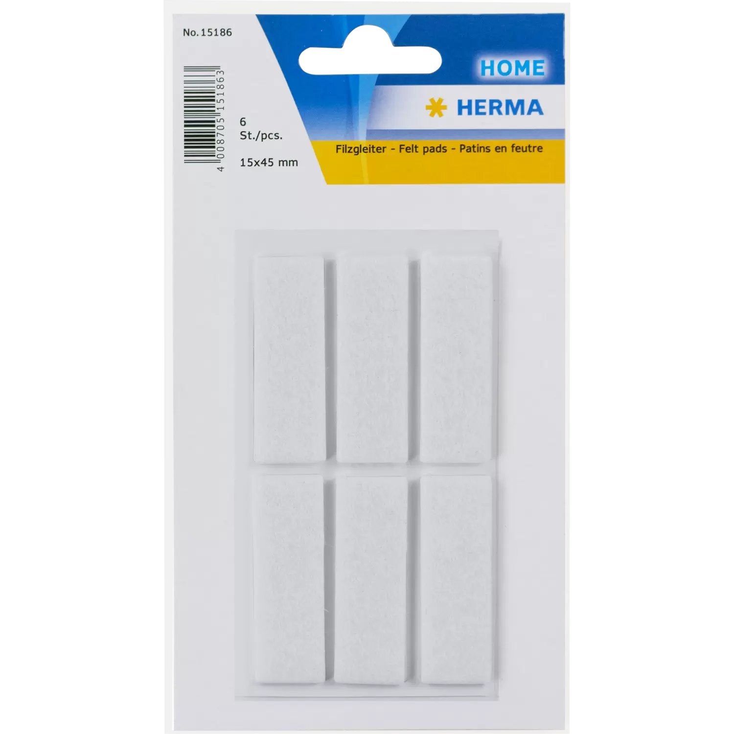 HERMA Filzgleiter Home – Filz, Weiss – 6er-Pack