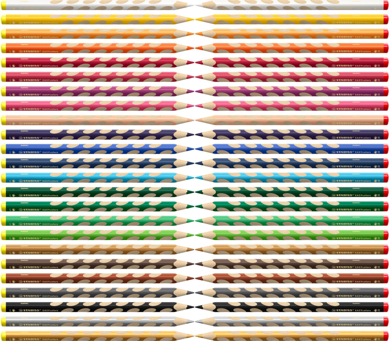 STABILO EASYcolors Farbstift – Weiss, Ergonomisch, Ø 4,2 mm, mit Spitzer