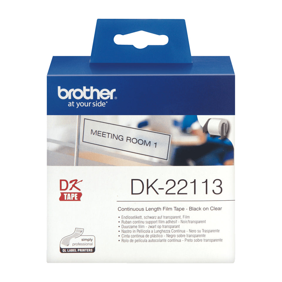 Brother Endlos-Etiketten DK, 62 mm × 15,2 m, transparent, Kunststoff, permanent