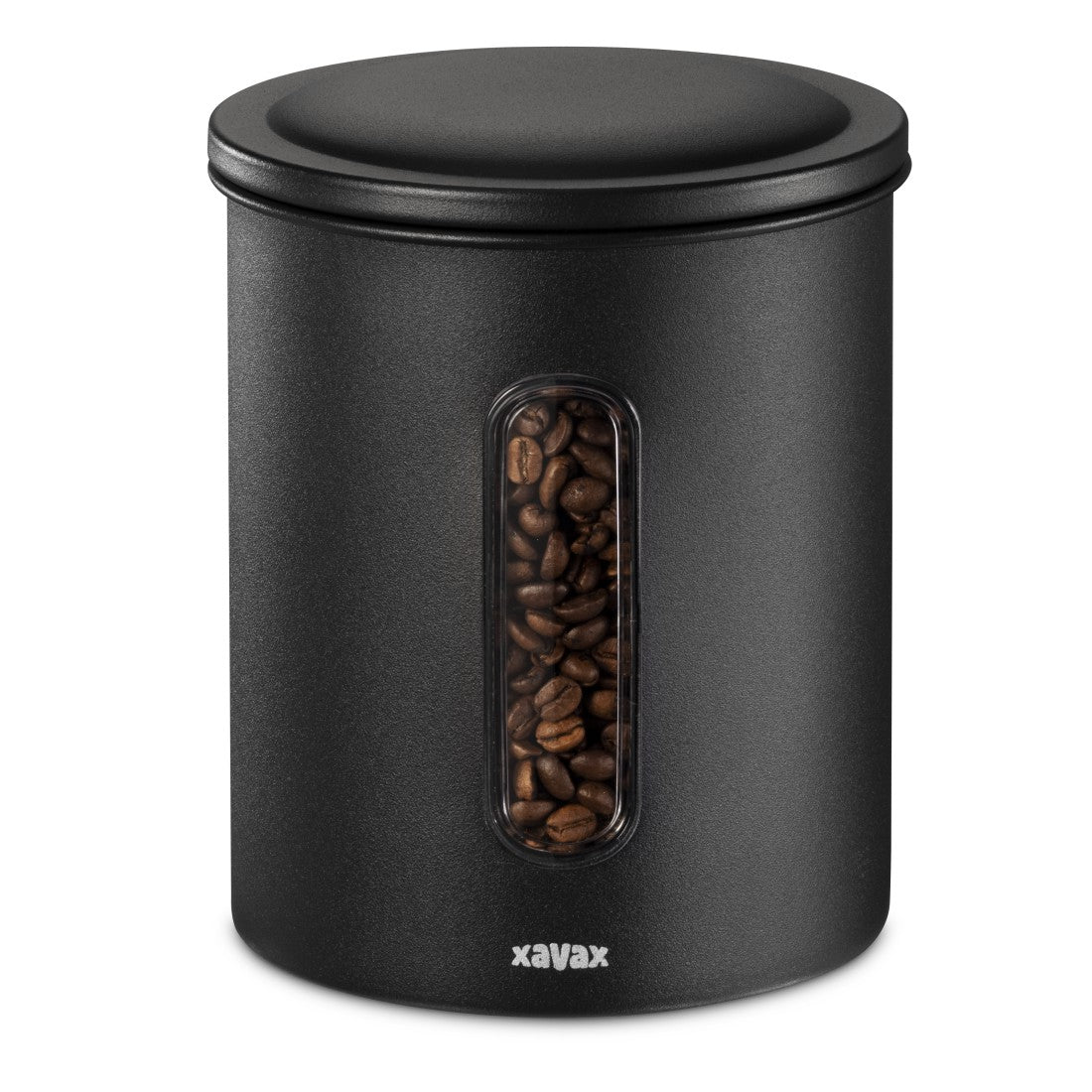 Xavax Vorratsdose 700 ml, Ø 12,5 × 16,5 cm, Edelstahl, luftdicht, schwarz