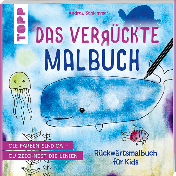 TOPP Verlag Malbuch Rückwärts (Tiere) – 21 × 21 cm – 80 Seiten – ab 7 Jahren
