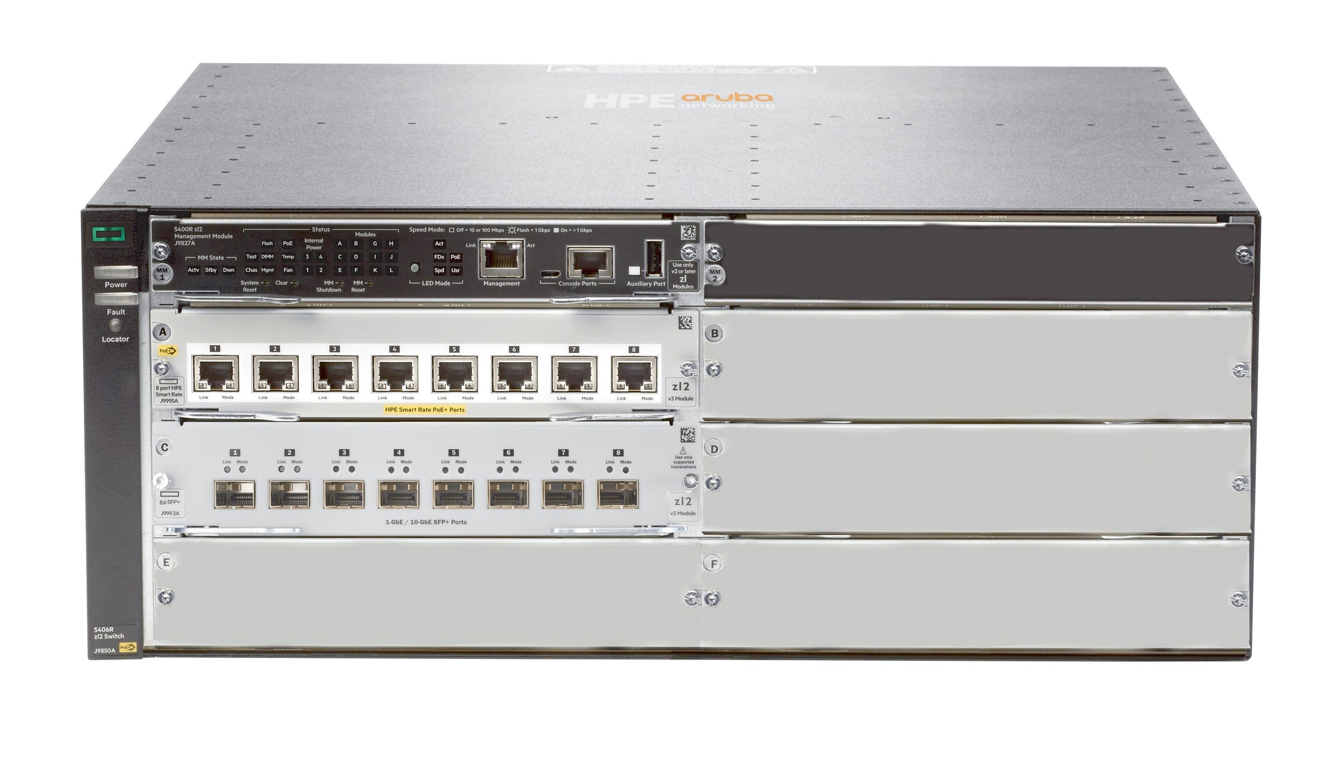 HPE Aruba Networking 5406R 8XGT – Managed Switch – 8×GbE, 8×SFP+, PoE+