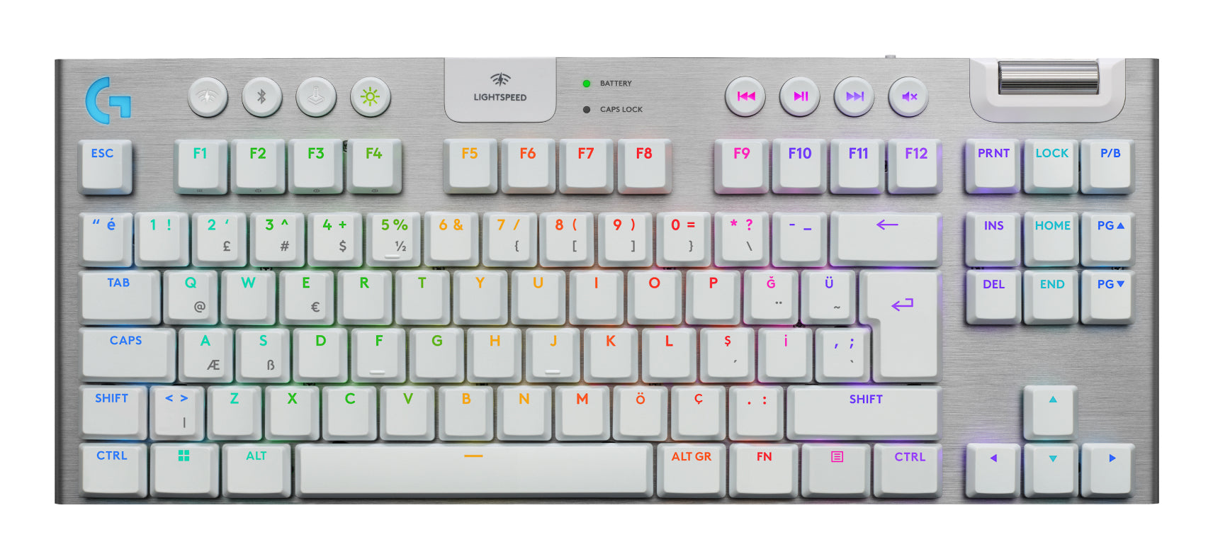Logitech G G915 X LIGHTSPEED – TKL Tastatur – Mechanisch, RGB – Bluetooth & 2,4 GHz (LIGHTSPEED USB‑A) – Weiss