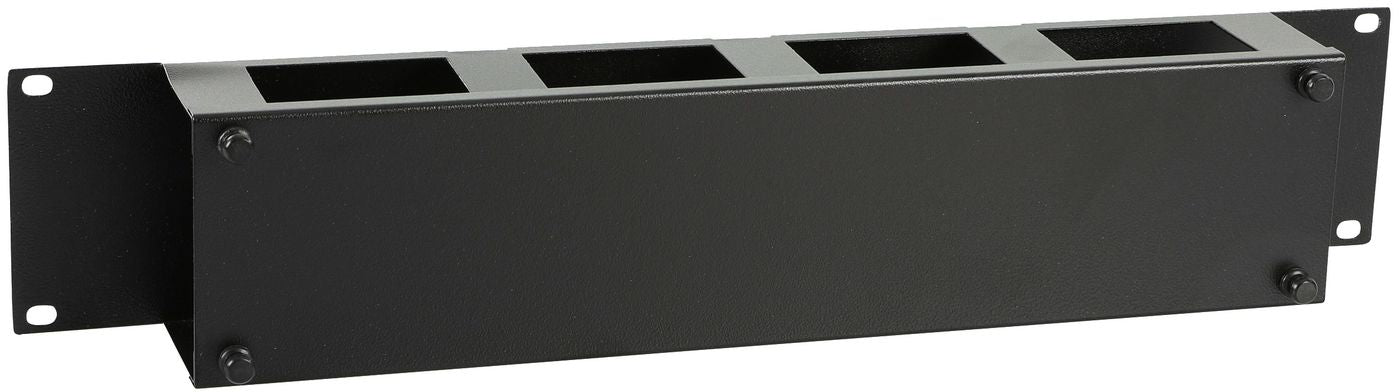 Lanview Kabelmanagement-Panel 19" 2U – mit Abdeckung, Schwarz, B 482 × H 88 × T 75 mm