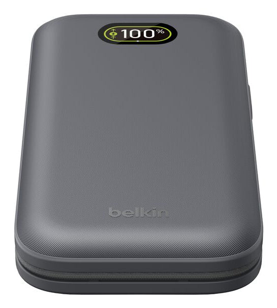 Belkin UltraCharge Pro Powerbank 27'000 mAh – 140 W PD, 1× USB-C, 1× USB-A, grau, für Laptop & Smartphone