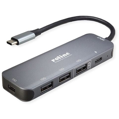 ROLINE USB-Hub – USB-C, 3× USB-A, 2× USB-C, 100 W PD