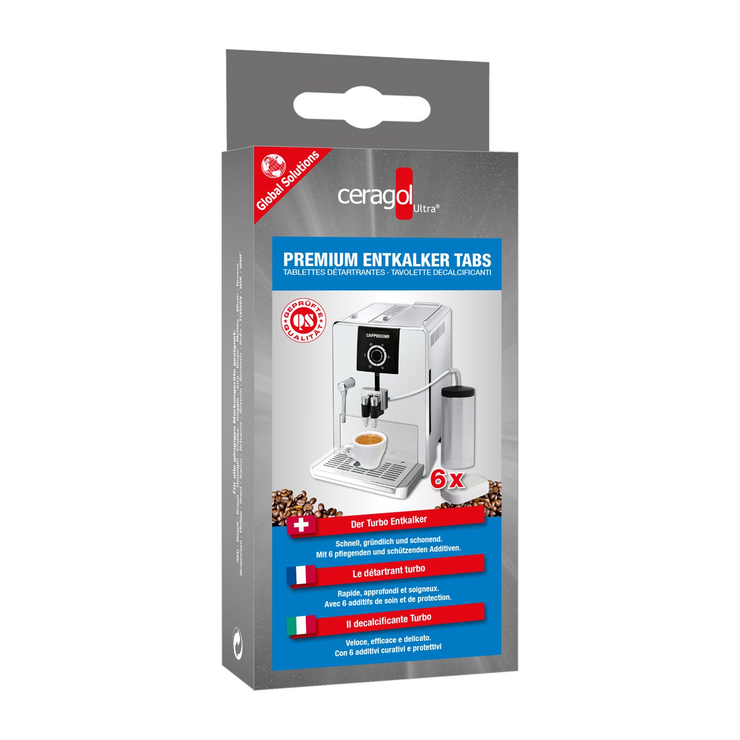 Ceragol Entkalker Tabs – für Kaffeemaschinen, 6 Tabs
