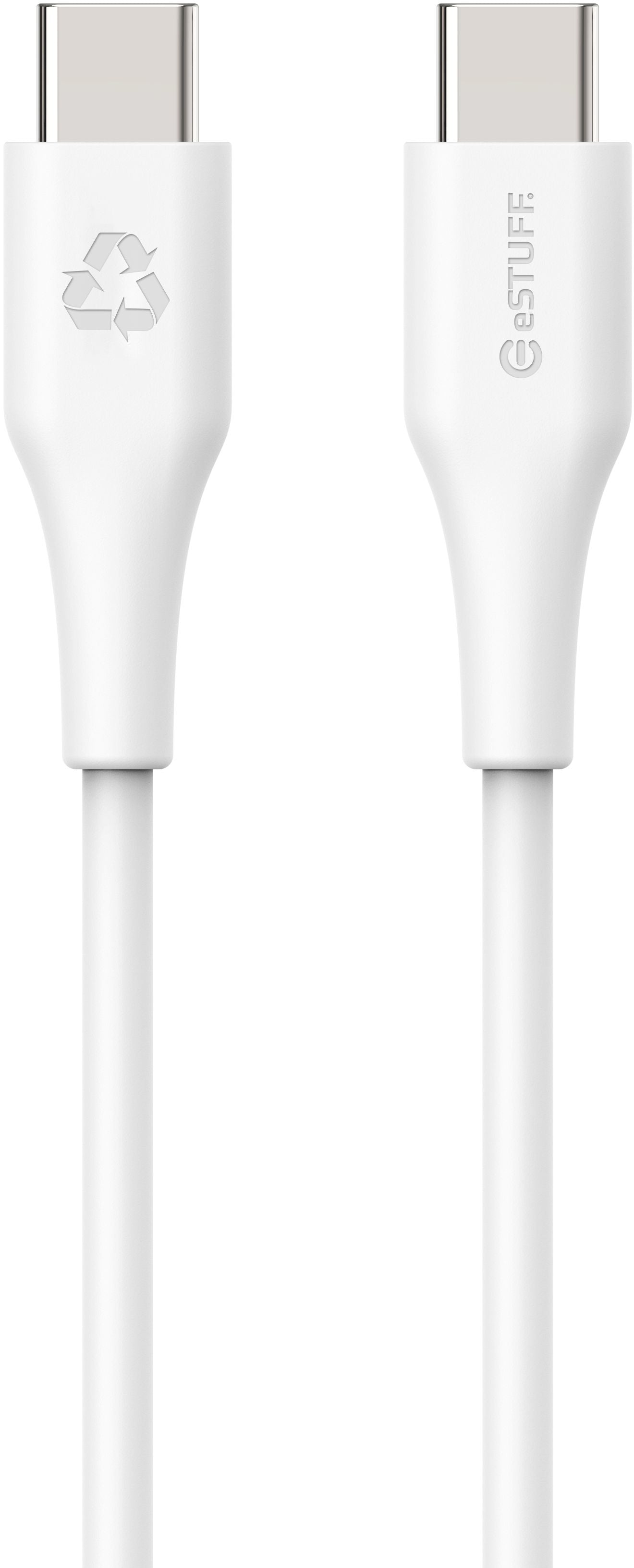 eSTUFF USB-Kabel – USB-C auf USB-C – USB 2.0 (480 Mbit/s) – 0,5 m – PD 60 W – Weiss