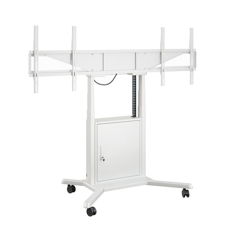 Hagor Digital-Signage-Stand für 46–65" Displays – 2 Monitore, motorisiert, höhenverstellbar, mit Rollen, abschliessbar