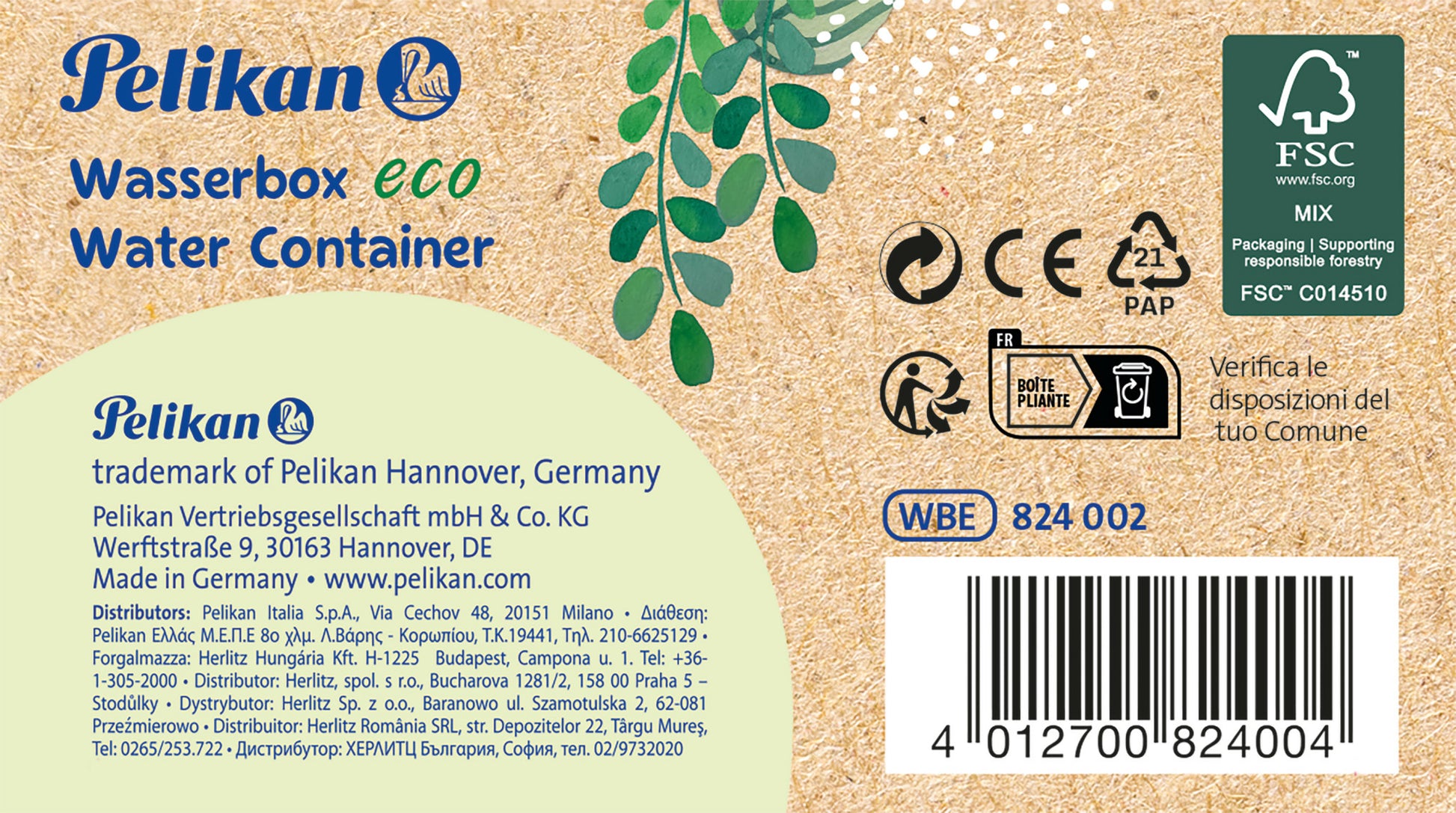 Pelikan Wasserbecher – Blau, 95% recycelter Kunststoff, ansteckbar, für Pelikan Deckfarbkasten K12 und K24