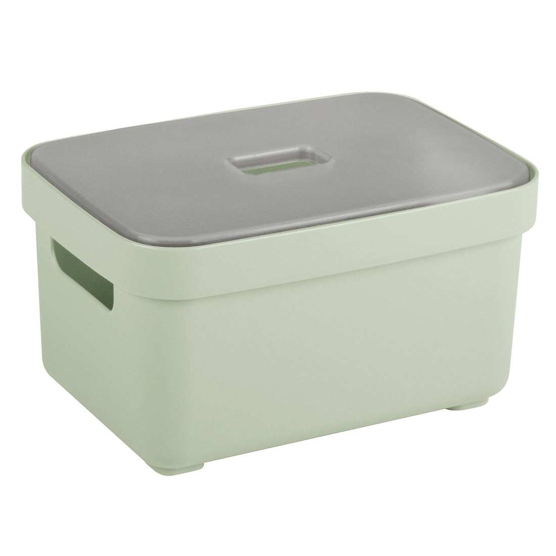 Sigma home Aufbewahrungsbox 2,5 l ohne Deckel – Kunststoff – Grün – stapelbar, mit Griff – 177 × 128 × 93 mm