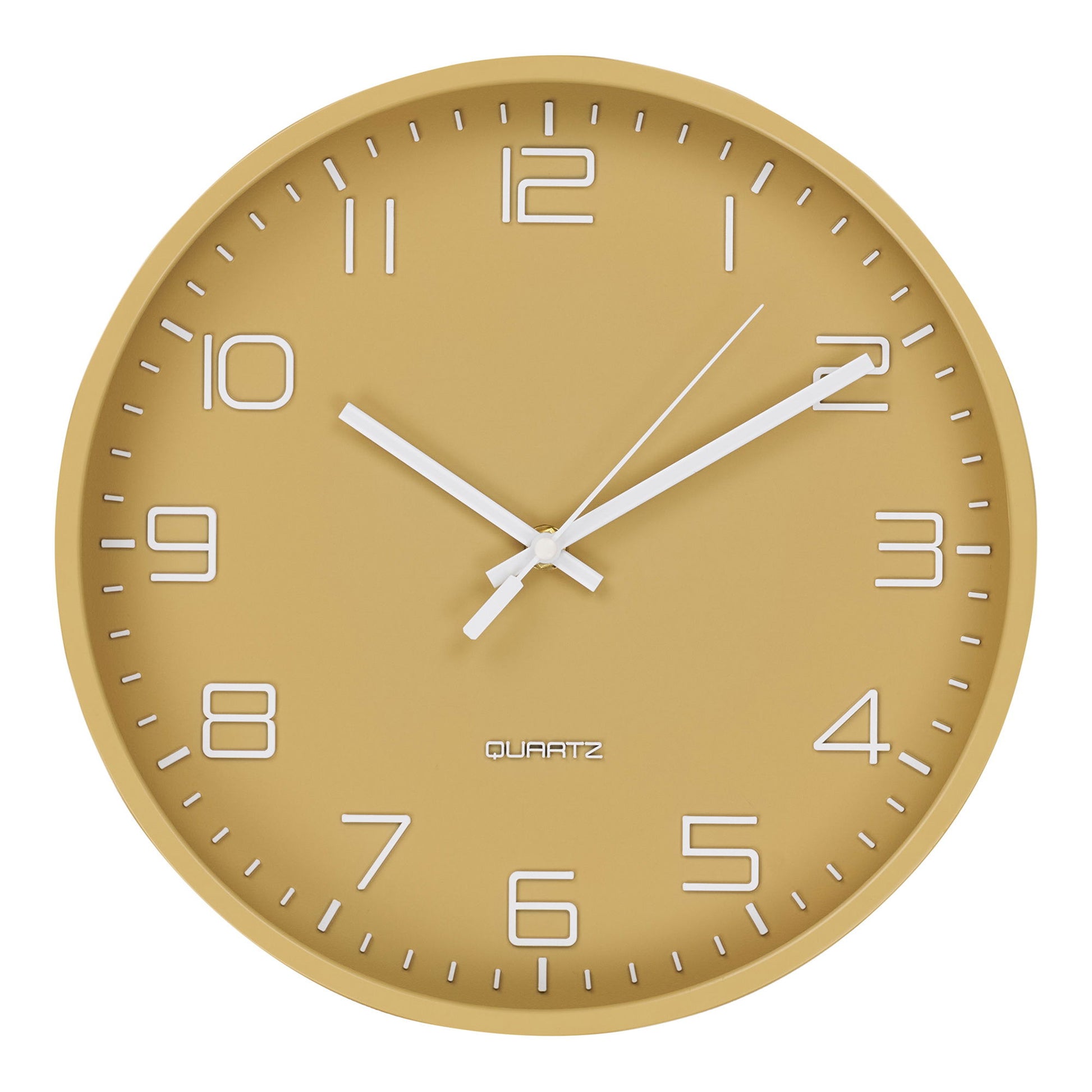 House Nordic Rosolini Wanduhr – Analog, Lautlos, Ø 30 cm, Gelb, Glas/Kunststoff